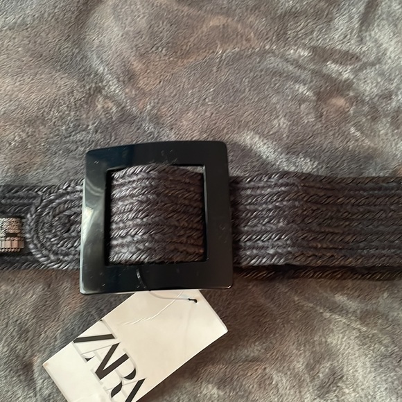 Zara square buckle raffia belt - Picture 7 of 8
